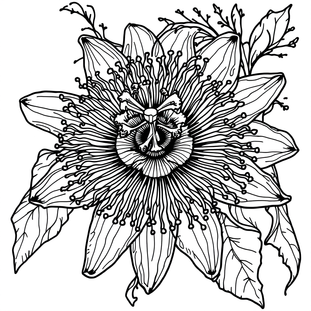 Flower Coloring: Passionflower