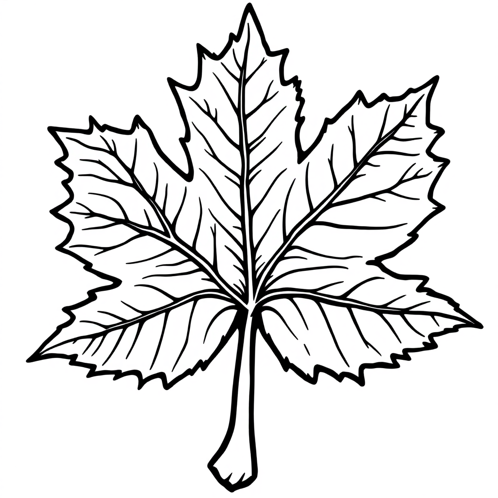 Nature Coloring: Maple Leaf Autumn