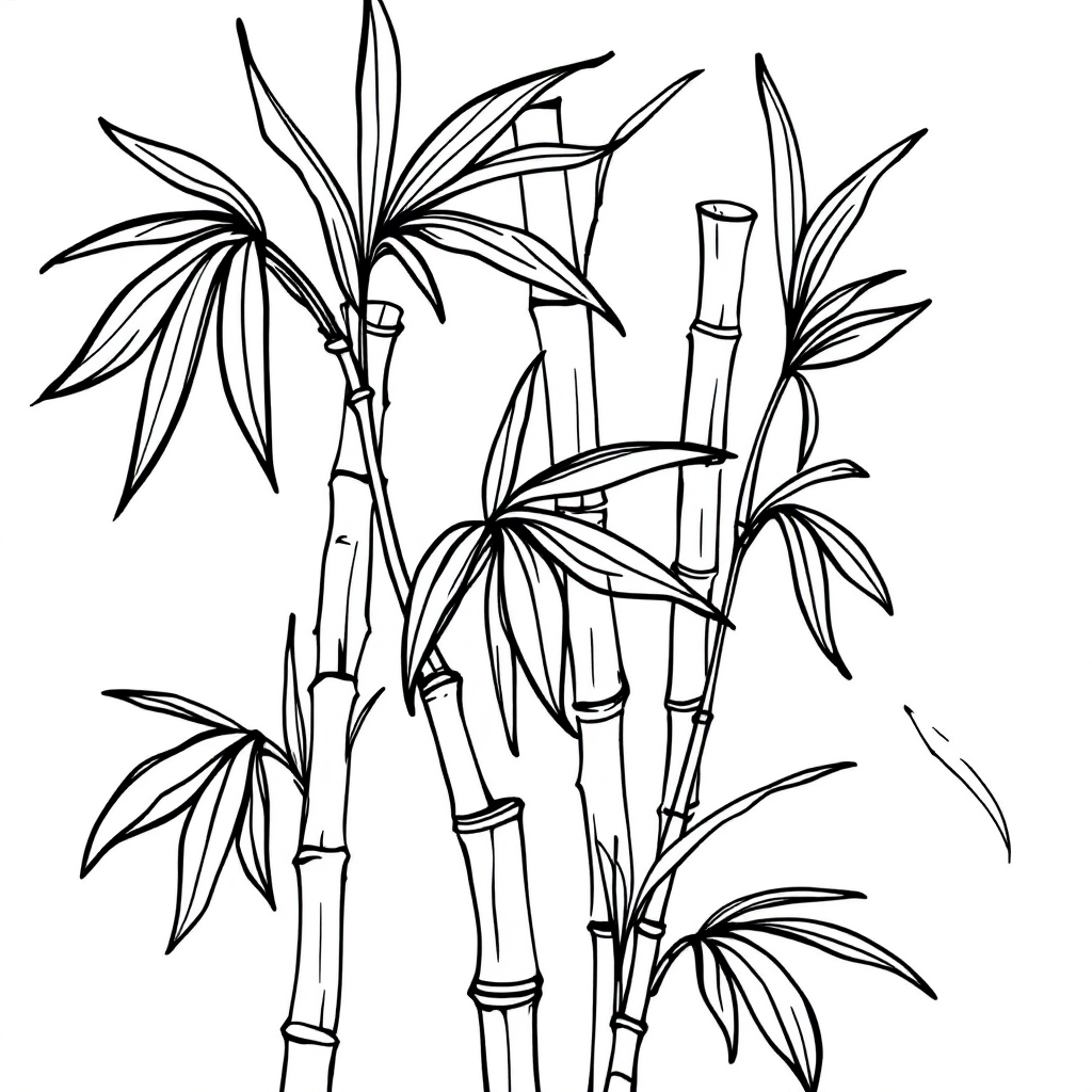Nature Coloring: Bamboo Stalks