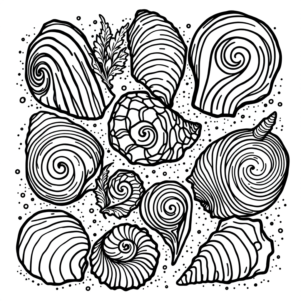 Nature Coloring: Seashell Collection