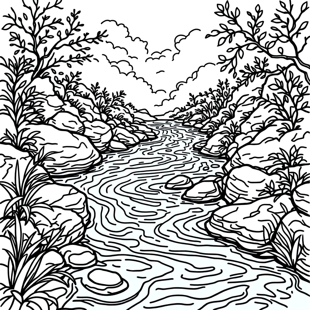 Nature Coloring: River Flow