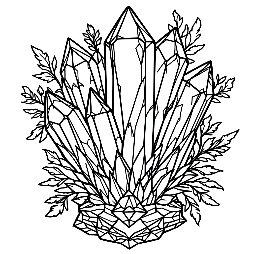 Nature Coloring: Crystal Cluster