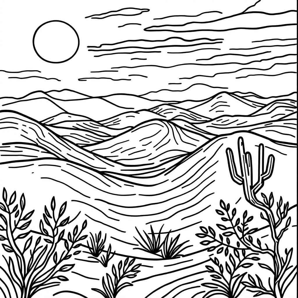 Nature Coloring: Desert Dunes