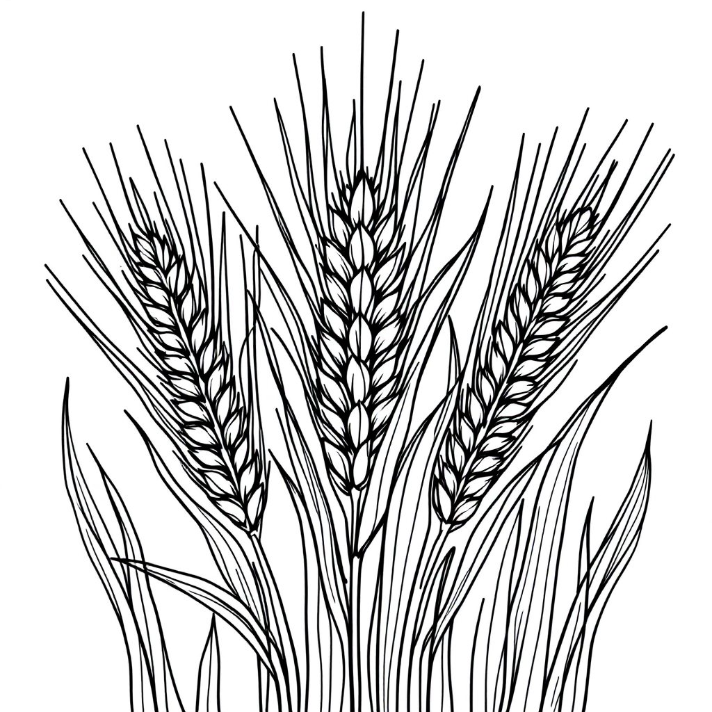 Nature Coloring: Wheat Stalks