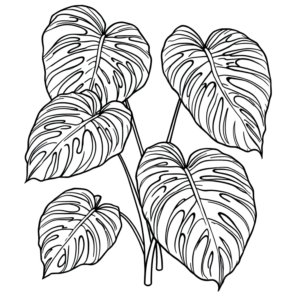 Nature Coloring: Tropical Monstera