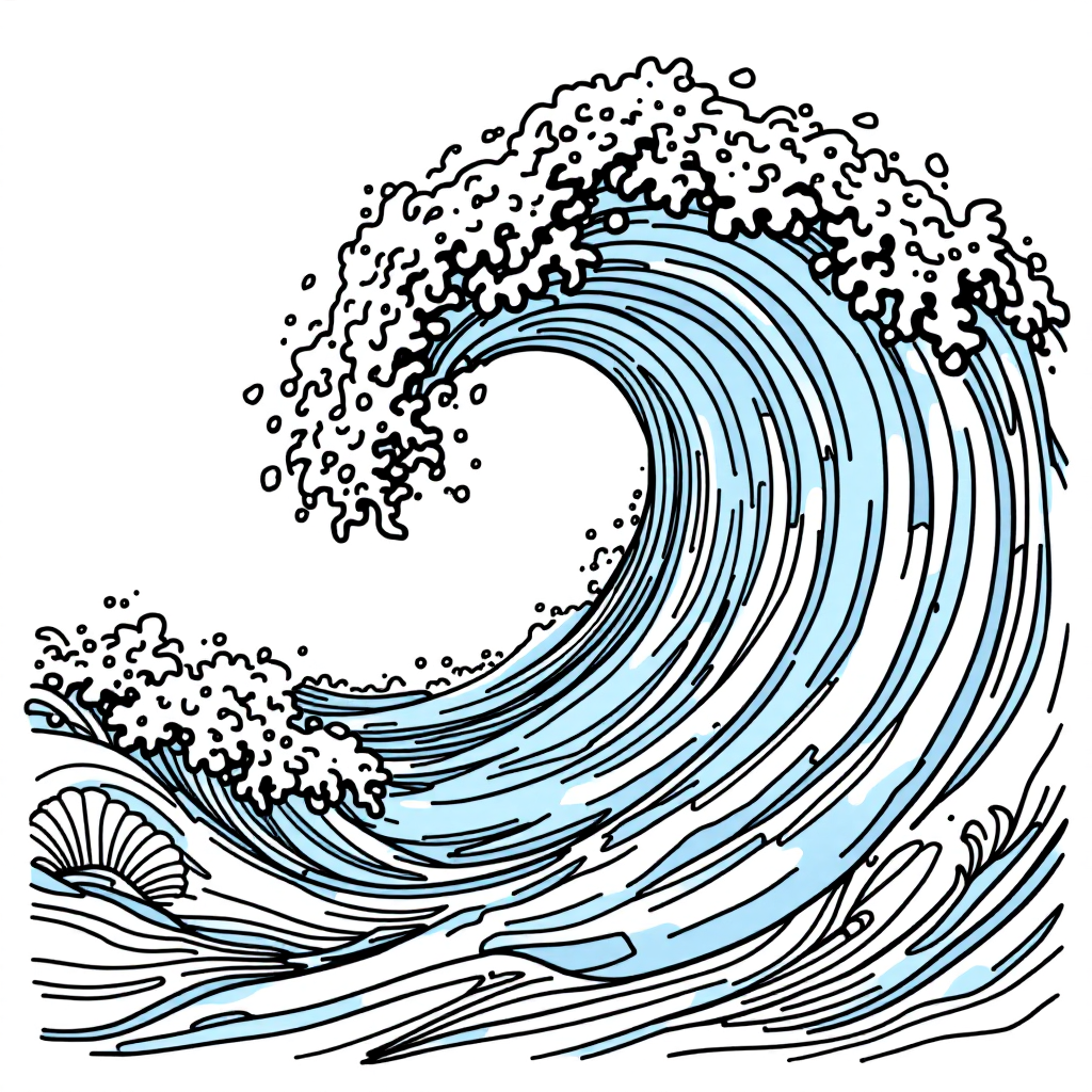 Nature Coloring: Ocean Waves