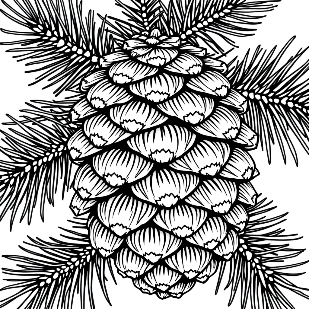 Nature Coloring: Pine Cone Detail