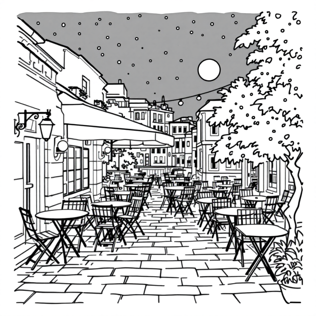 Famous Painting: Café Terrace at Night