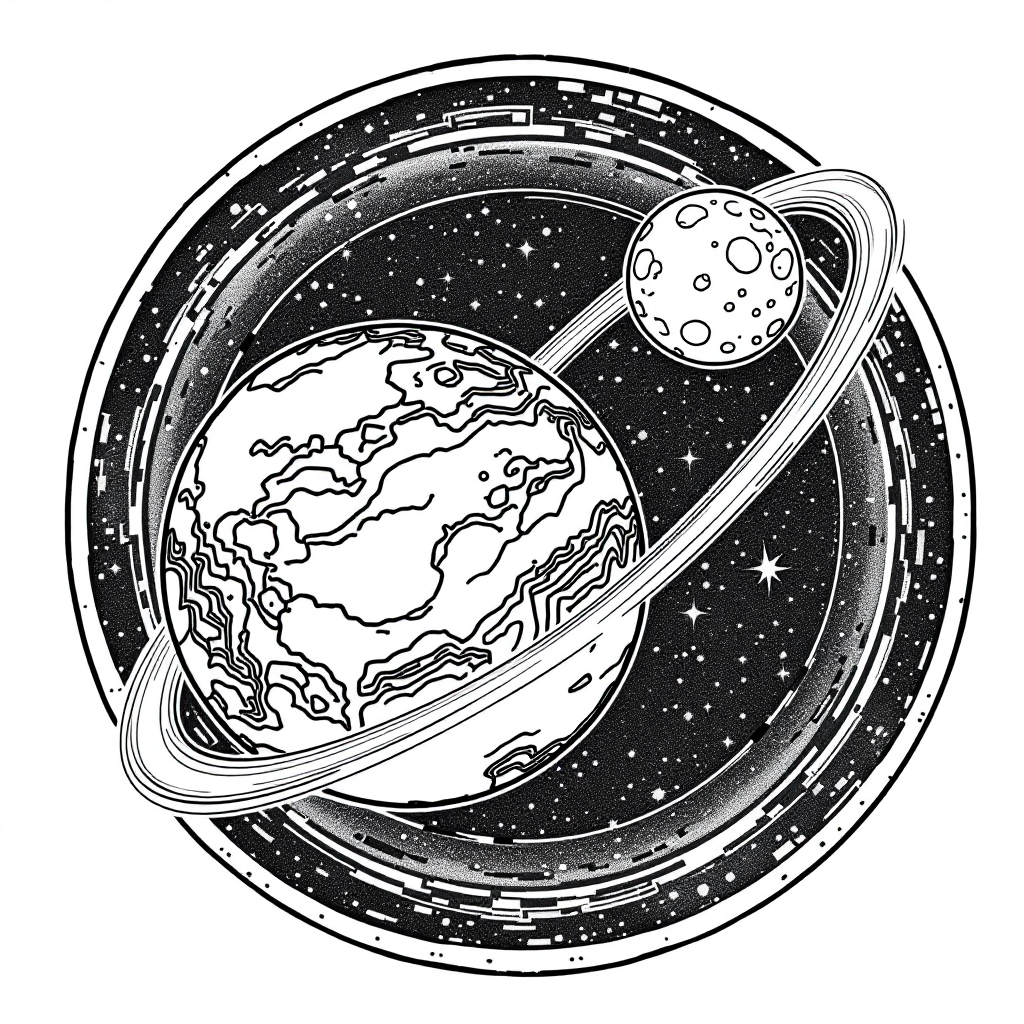 Universe Coloring: Earth Moon System