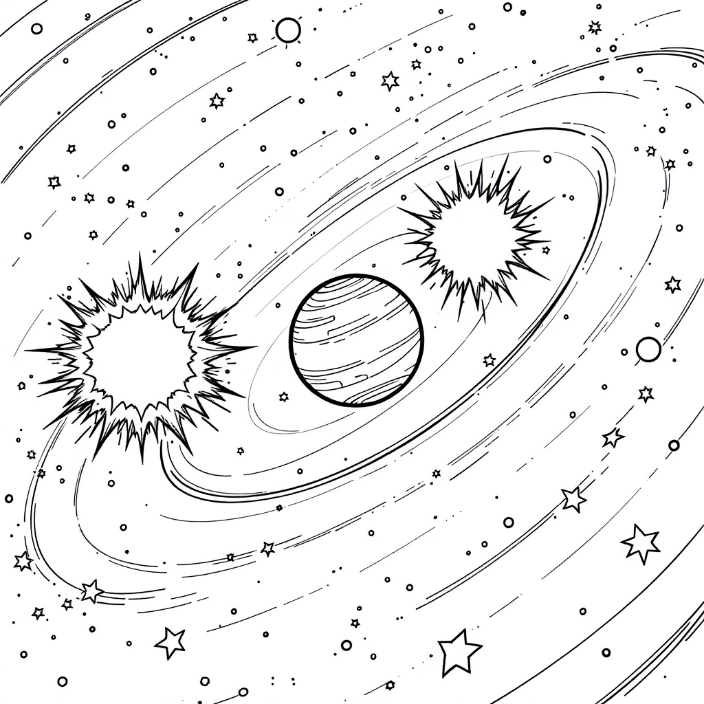 Universe Coloring: Binary Star System