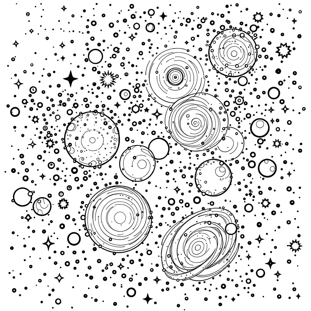 Universe Coloring: Galaxy Cluster