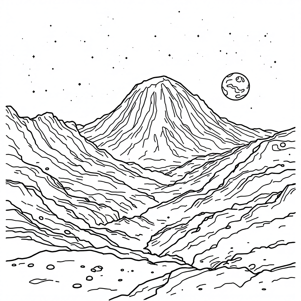Universe Coloring: Mars Landscape