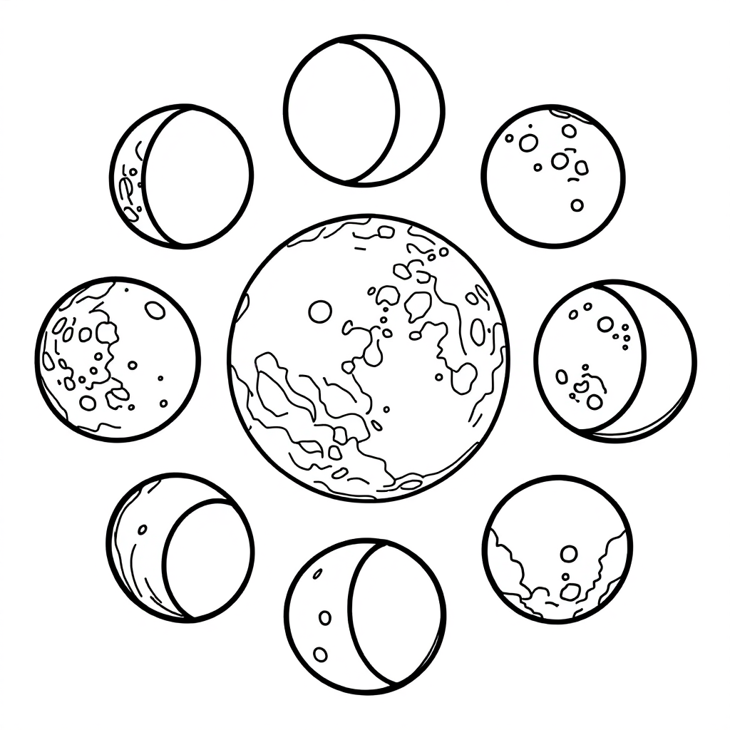 Universe Coloring: Moon Phases