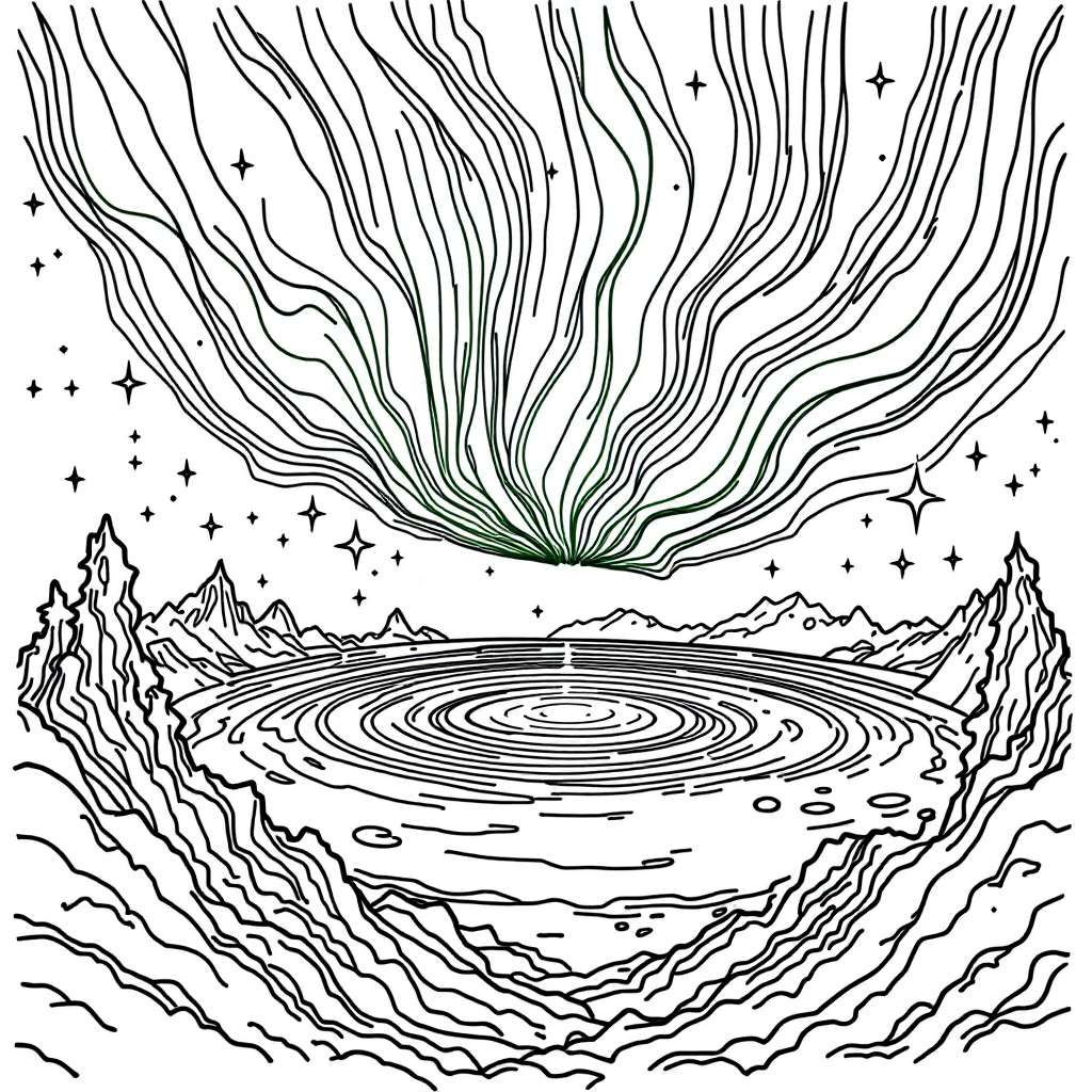 Universe Coloring: Aurora Borealis