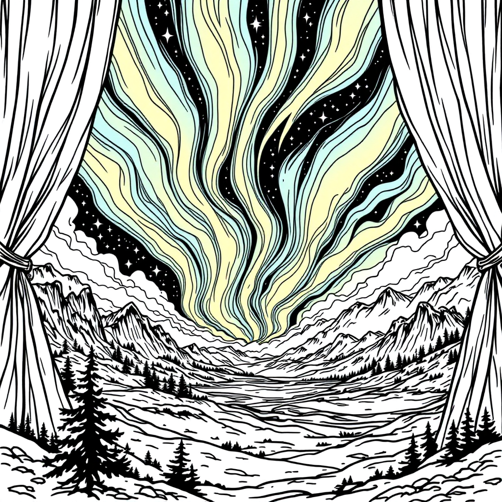 Universe Coloring: Aurora Borealis